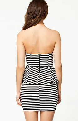 Peplum Striped Dress