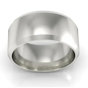 Platinum Wedding Ring Beveled 9mm