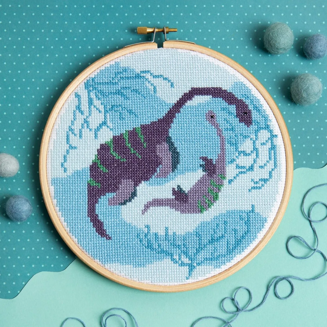 Plesiosaurus Cross Stitch Kit