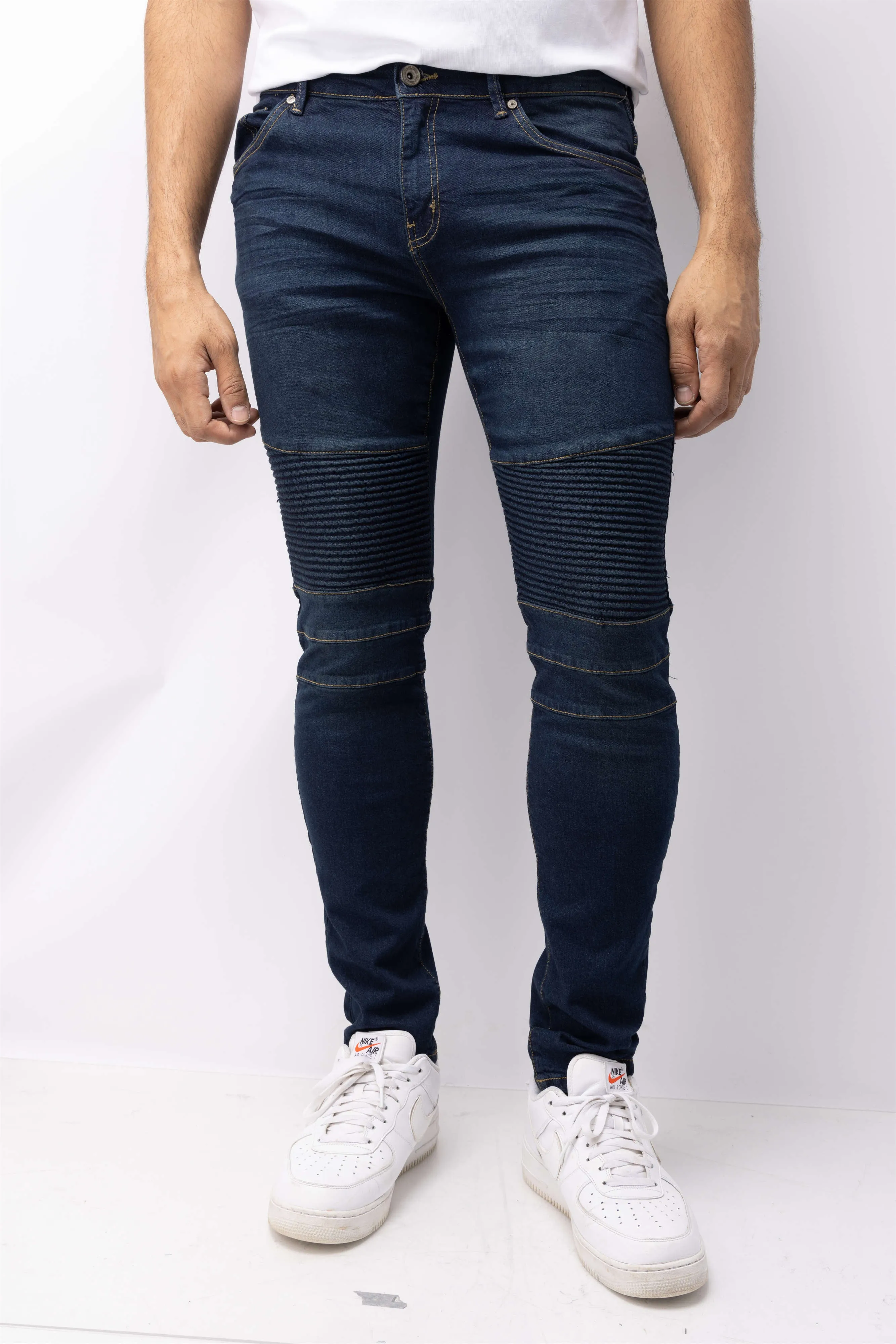 RAW X Men's Skinny Fit Flexible Moto Biker Jeans