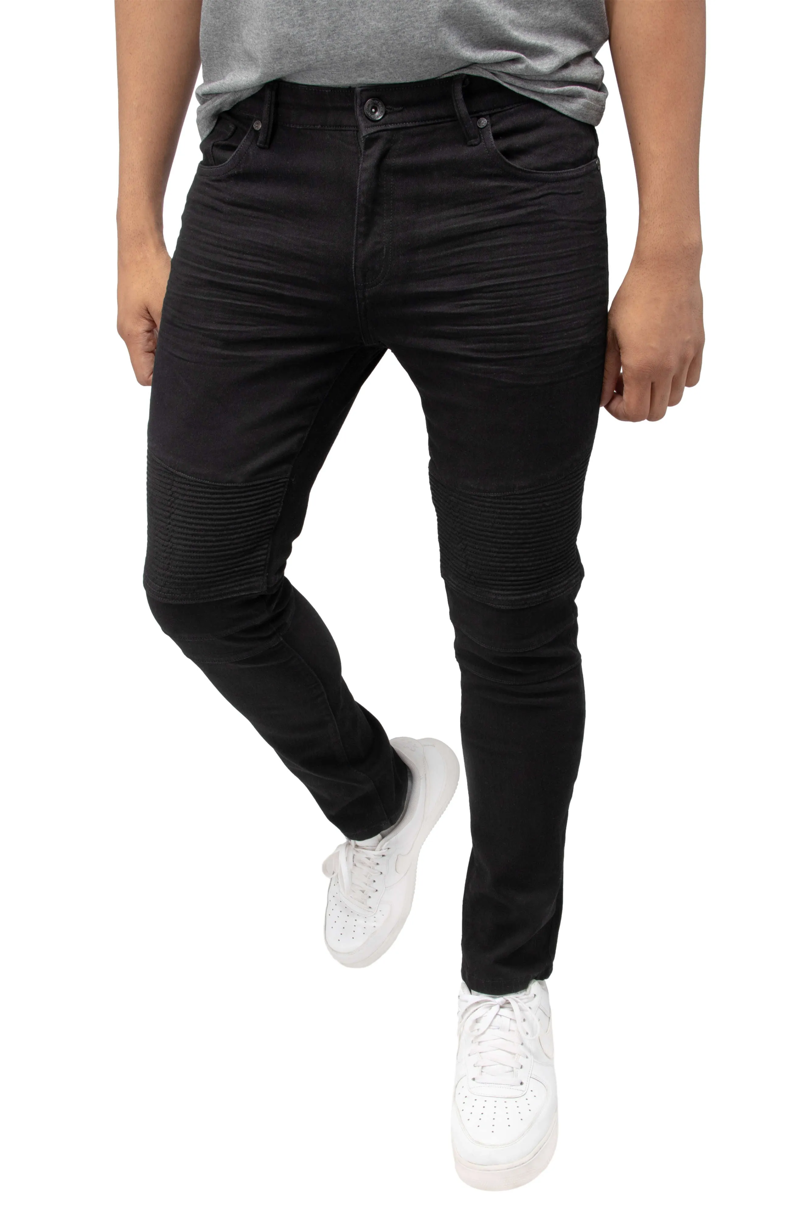 RAW X Men's Skinny Fit Flexible Moto Biker Jeans