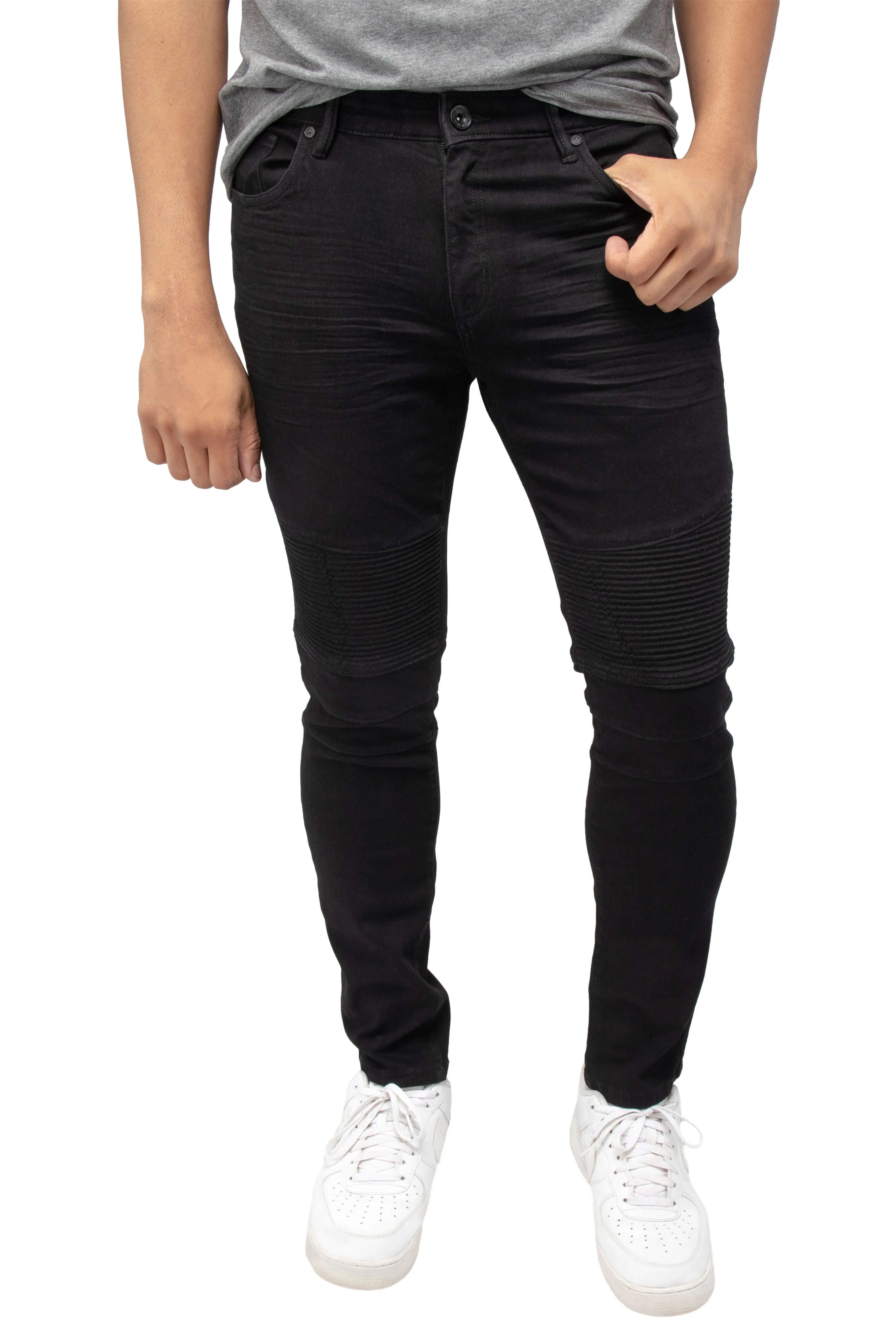 RAW X Men's Skinny Fit Flexible Moto Biker Jeans