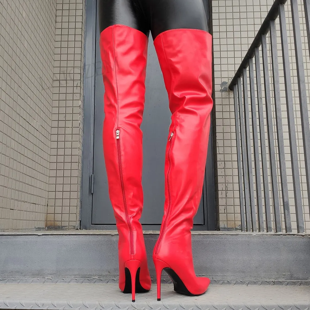 Red Boots Over Knee