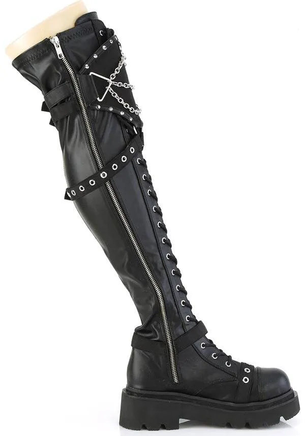 RENEGADE-320 [Black Stretch Vegan Leather] | BOOTS [PREORDER]