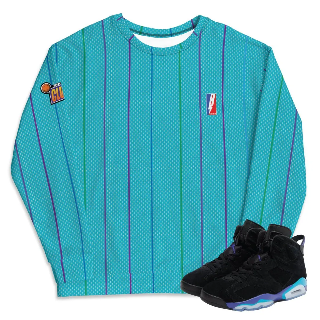 RETRO 6 AQUA HORNETS SWEATSHIRT