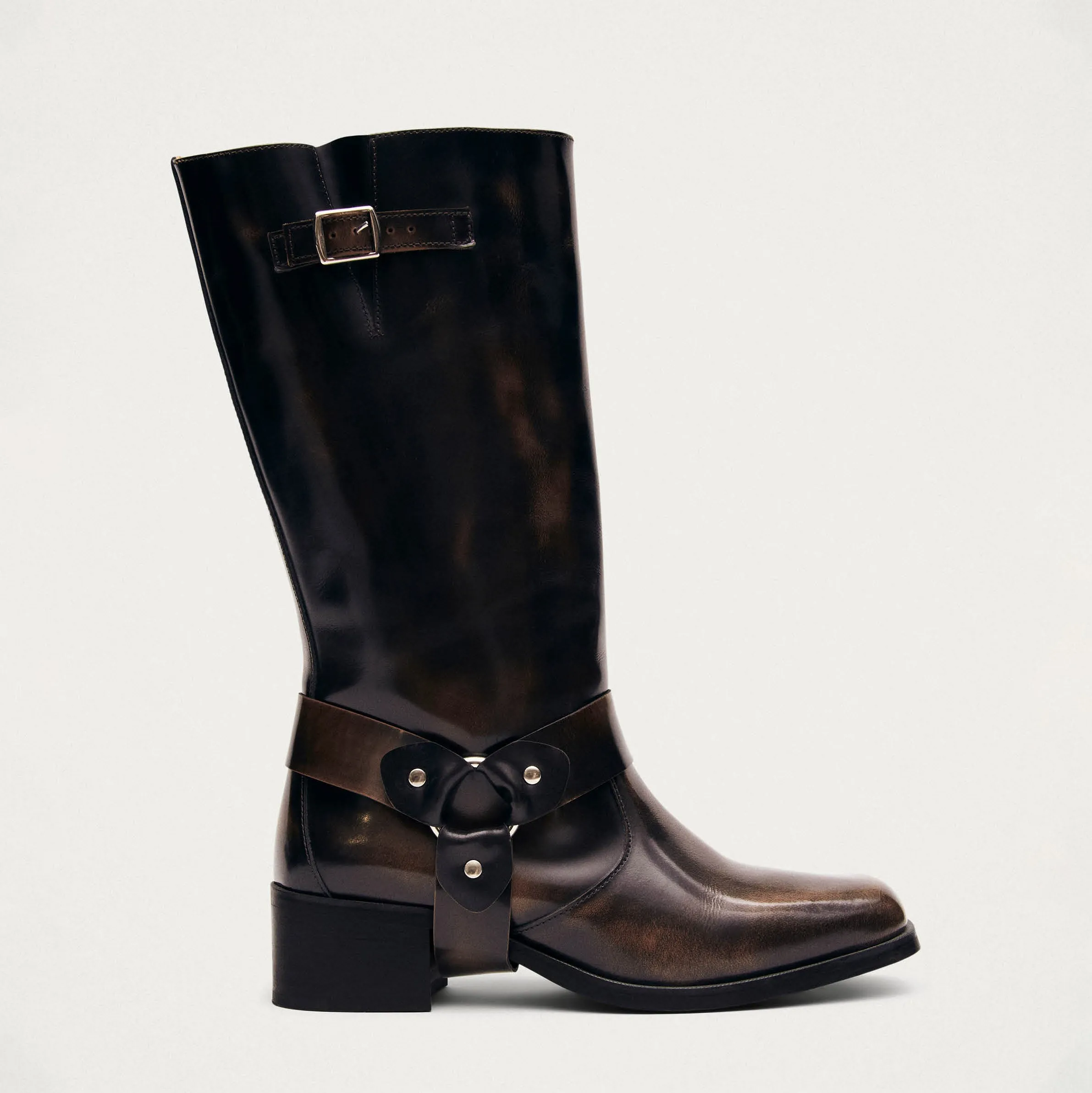 Rocky Brushed Brown Leather Boots