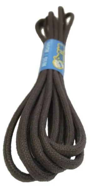 Round Waxed Dark Brown Cotton Shoe Laces - 3mm or 5mm wide