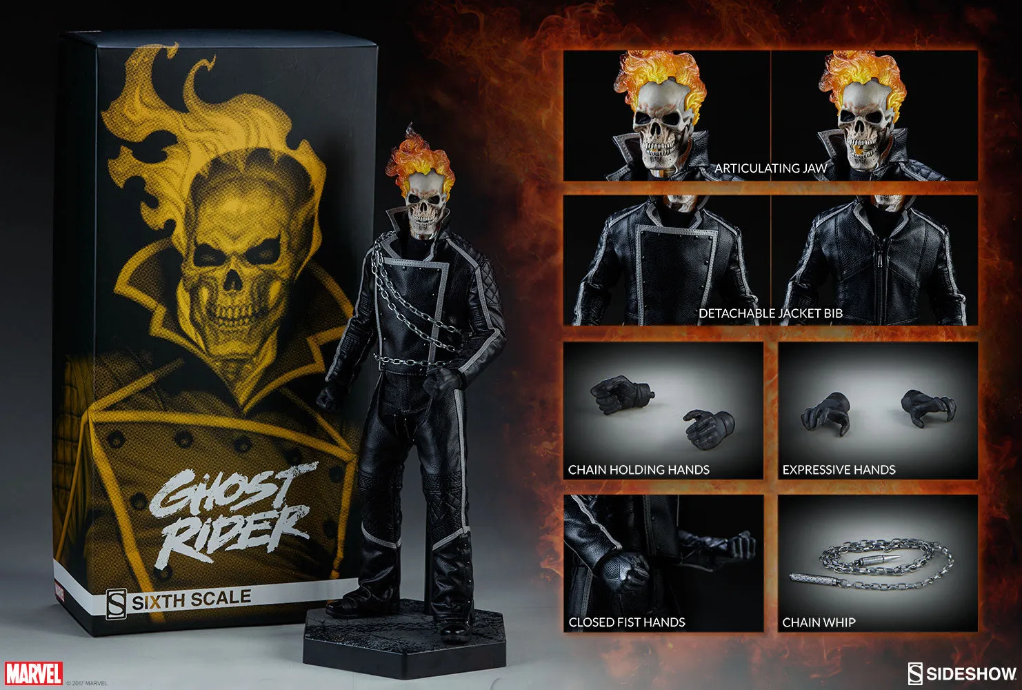 SideShow Collectibles 1/6 Ghost Rider Johnny Blaze Sixth Scale Figure