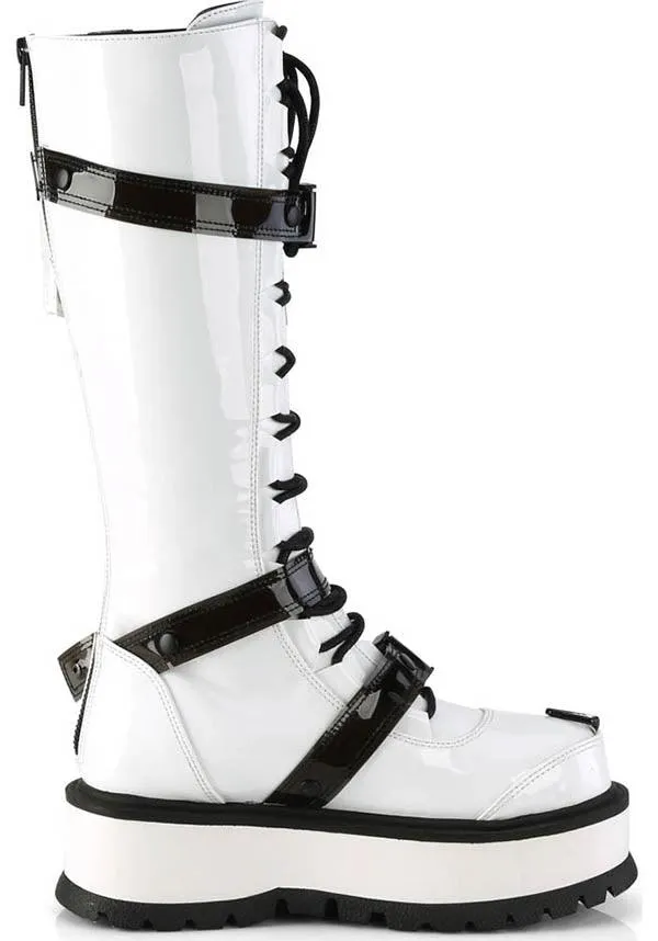 SLACKER-260 [White Patent] | PLATFORM BOOTS [PREORDER]