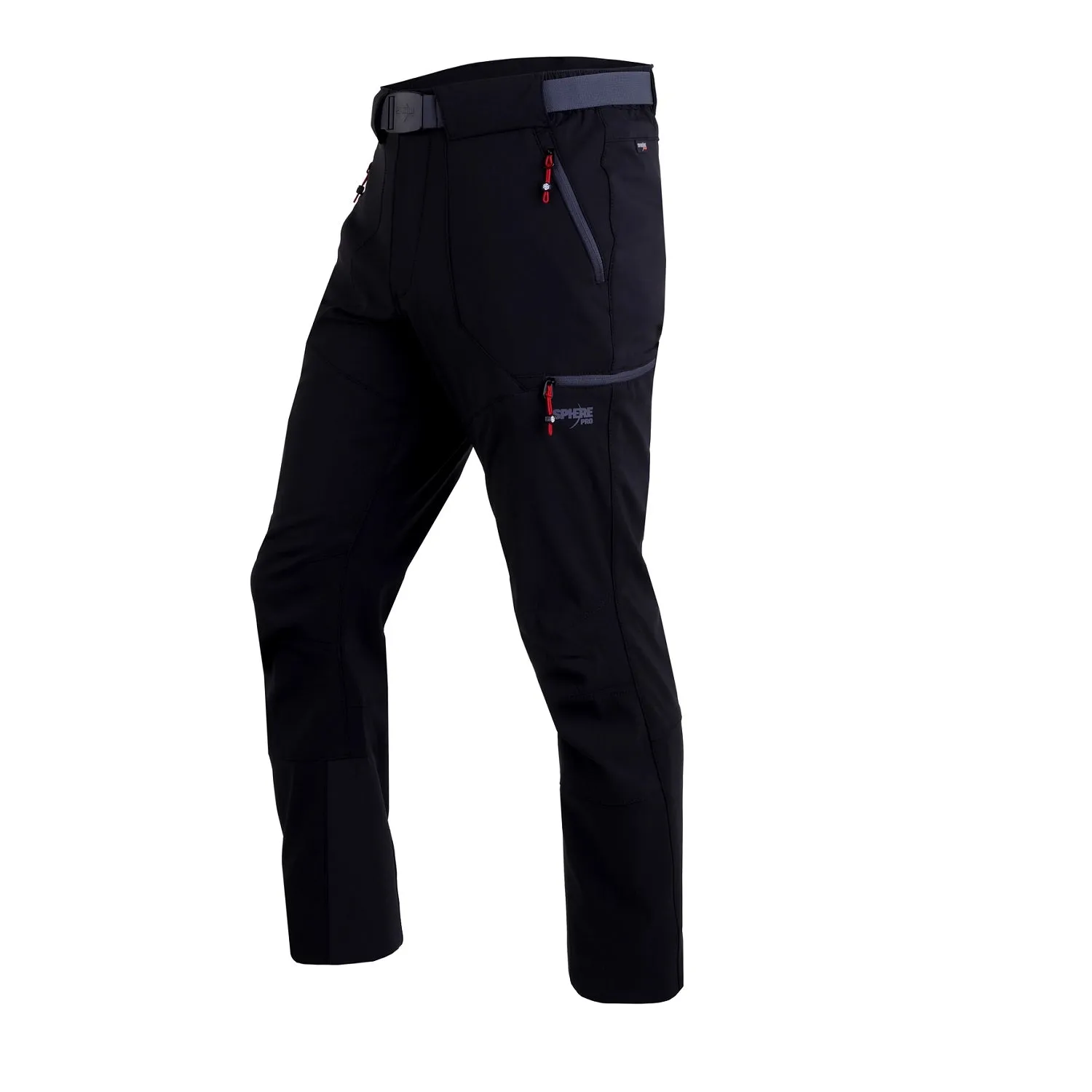 SPHERE PRO LIKEN PANTALONI TECNICI UOMO INVERNALI TRASPIRANTI E IDROREPELLENTI PER TREKKING/HIKING - NUOVI ARRIVI 23/24 - COLORE: NERO/ROSSO