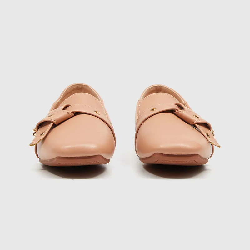 Square Toe Loafer Flats Pink