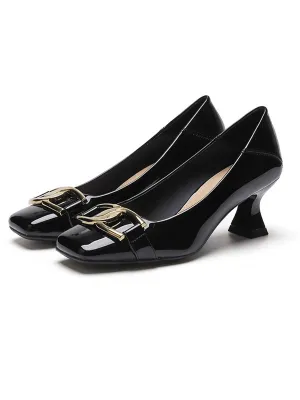 Square Toe Patent High Heels Shoes