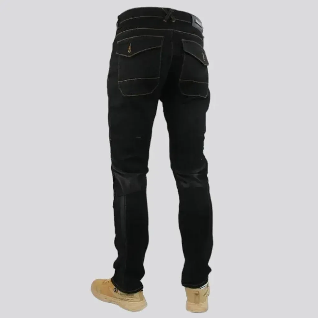 Super heavyweight men's moto jeans