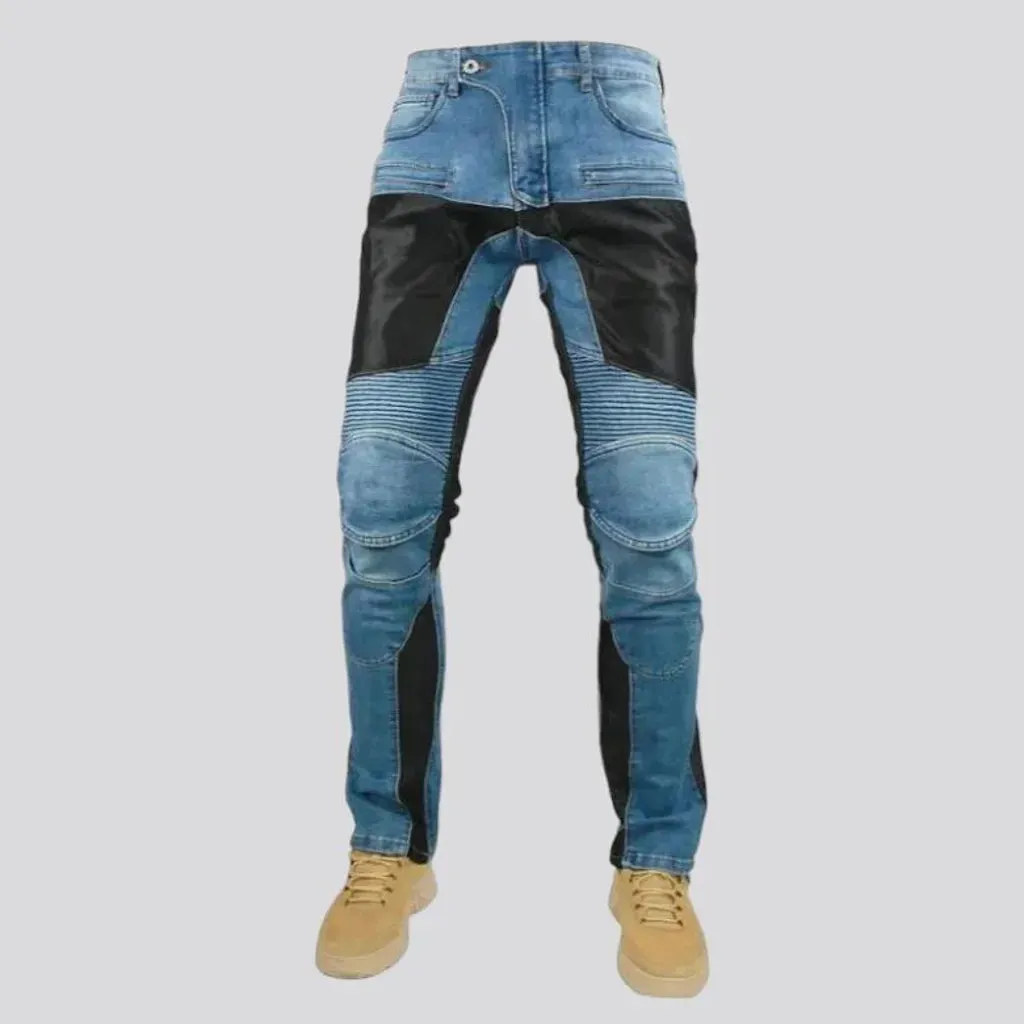 Super heavyweight men's moto jeans