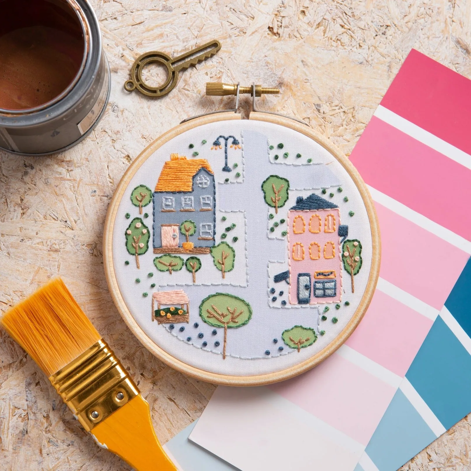 Town Houses Mini Embroidery Kit