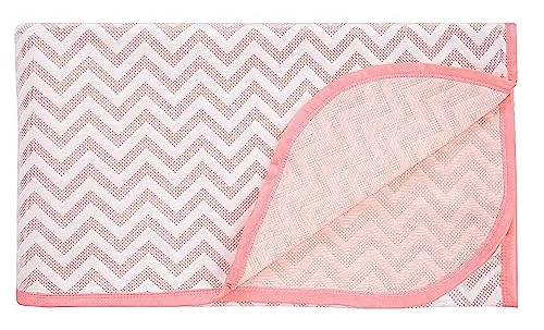 VAS COLLECTIONS Premium Cotton Viscose Dohar/AC Quilt/Blanket for Single Bed Size (60 x 86 inches) |Lightweight Knitted Dohar with a Matching Handbag - 250 GSM | Single - 150x220 cms - Pink & White