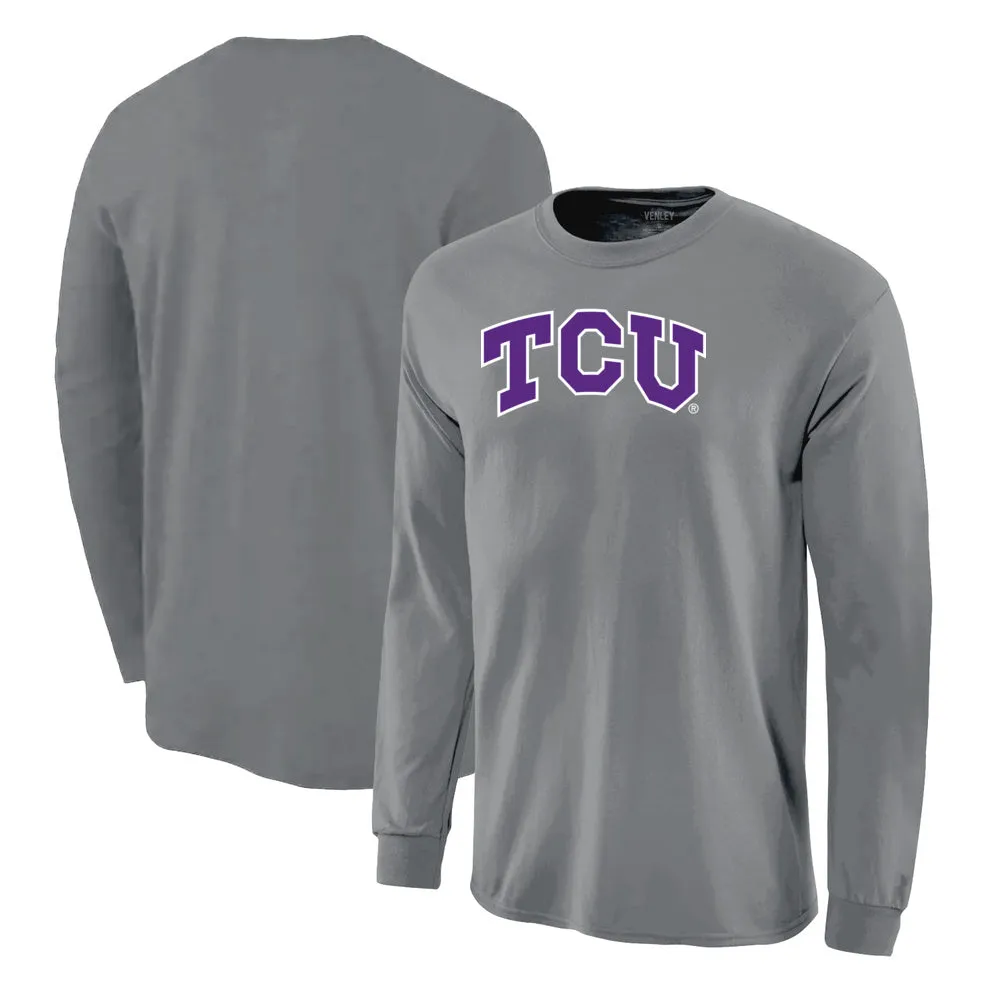 Venley NCAA TCU Horned Frogs RYLTCU06 Mens / Womens Boyfriend Long Sleeve Tshirt