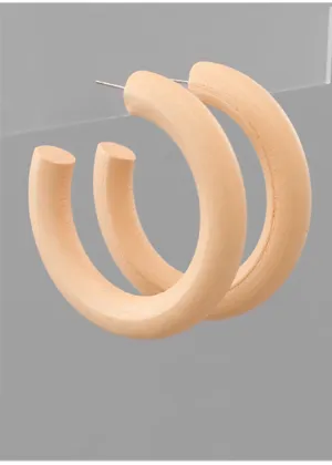 Vienna Colored Wood Hoops-Pink