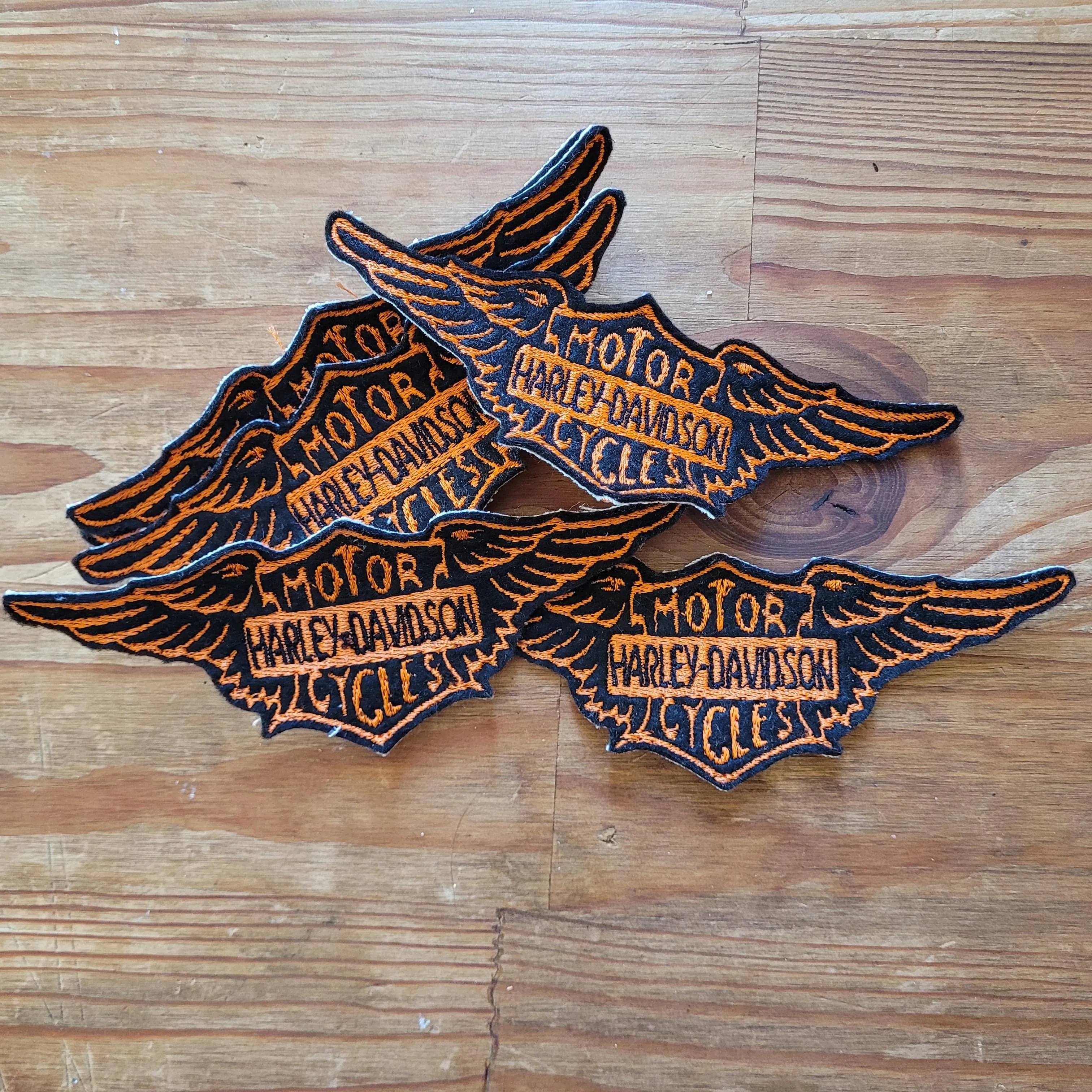 Vintage Harley Wing Logo ( Version Black & Orange)