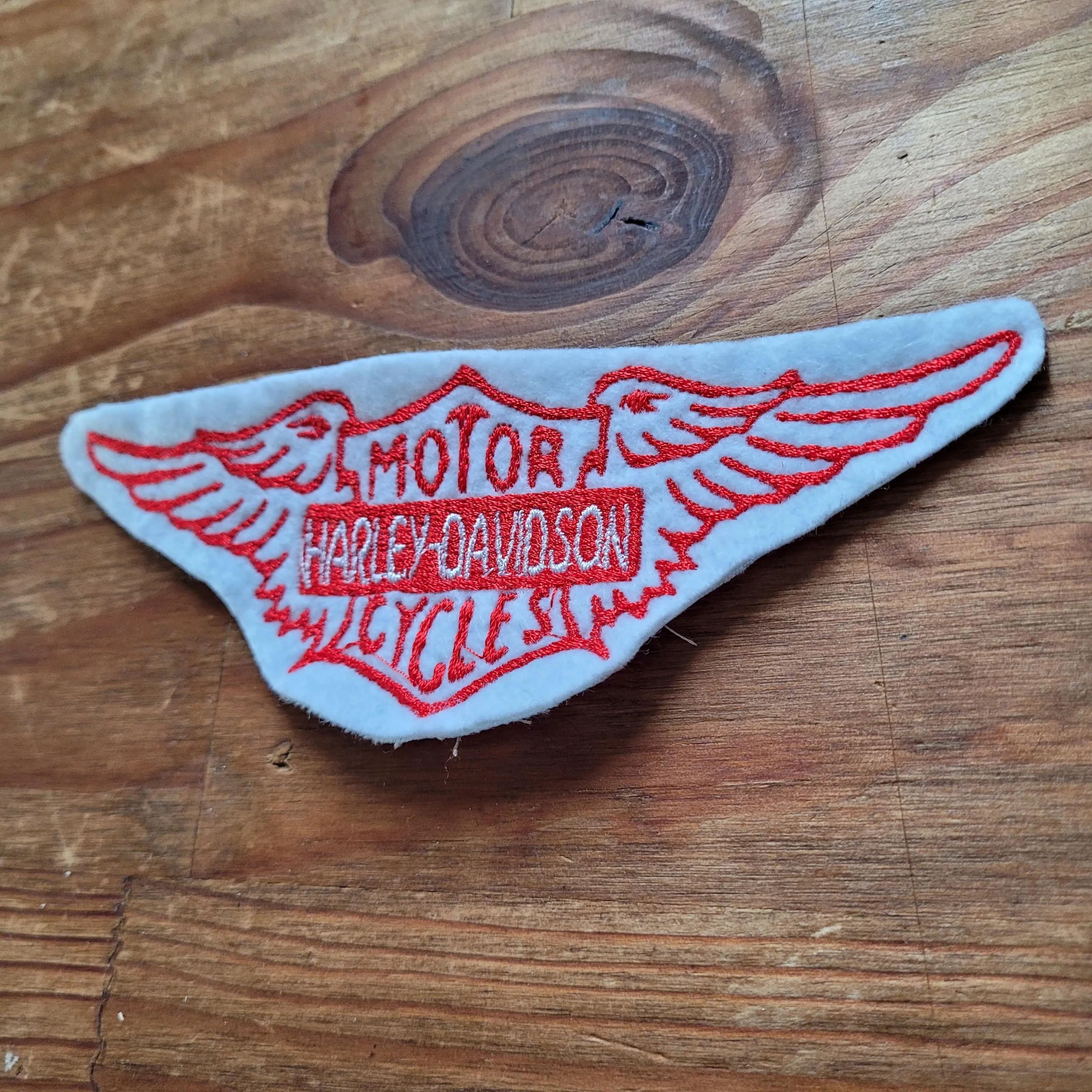 Vintage Harley Wing Logo ( Version White & Red)