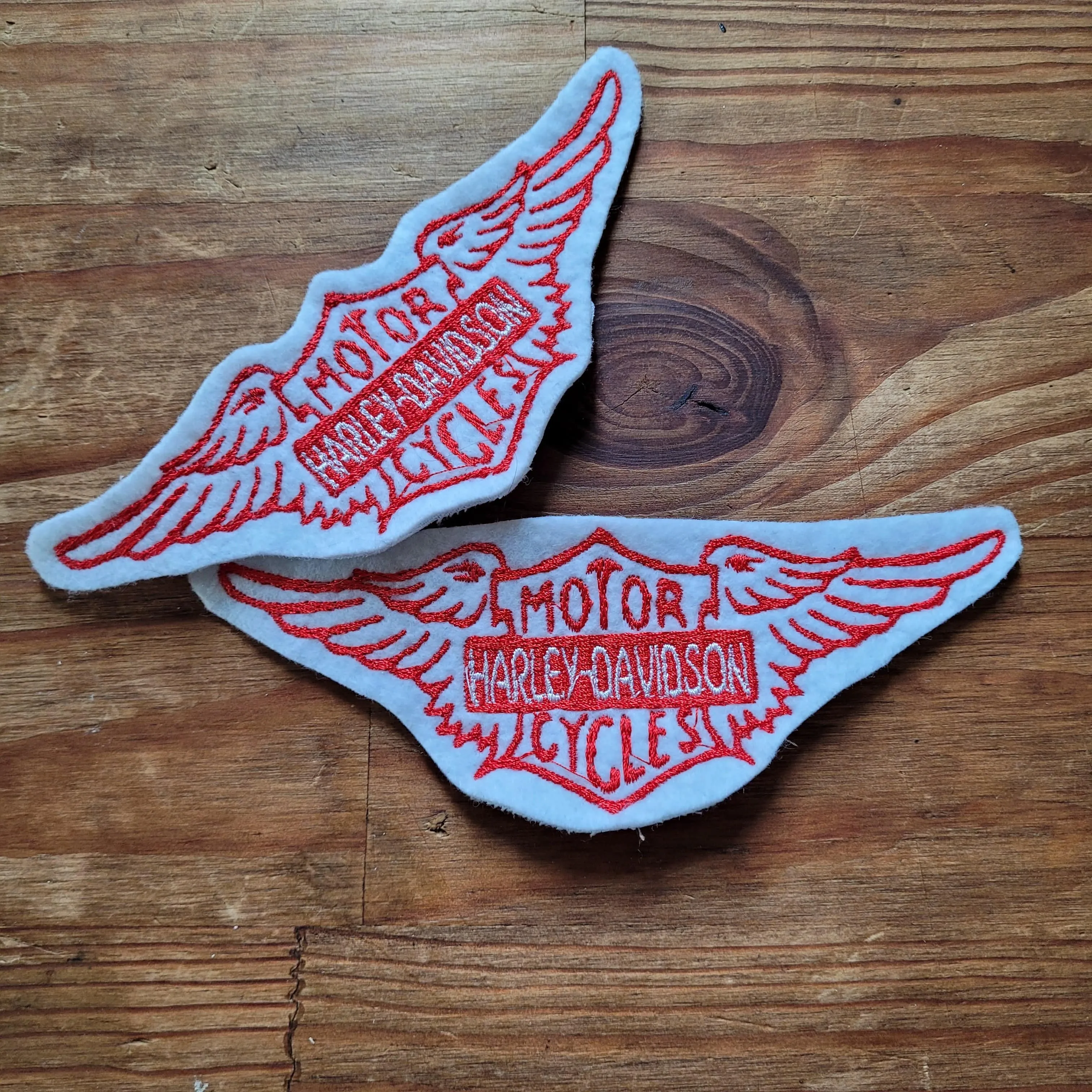 Vintage Harley Wing Logo ( Version White & Red)