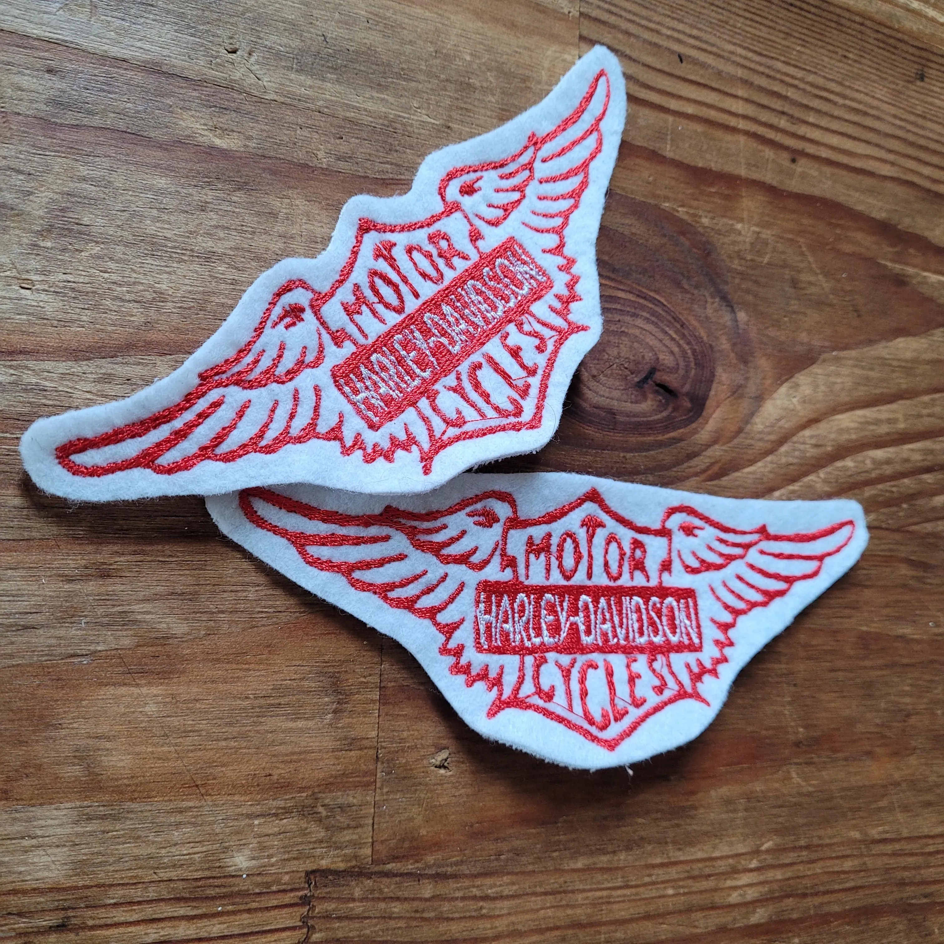 Vintage Harley Wing Logo ( Version White & Red)