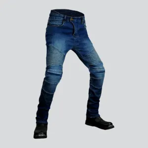 Winter waterproof men's biker jeans