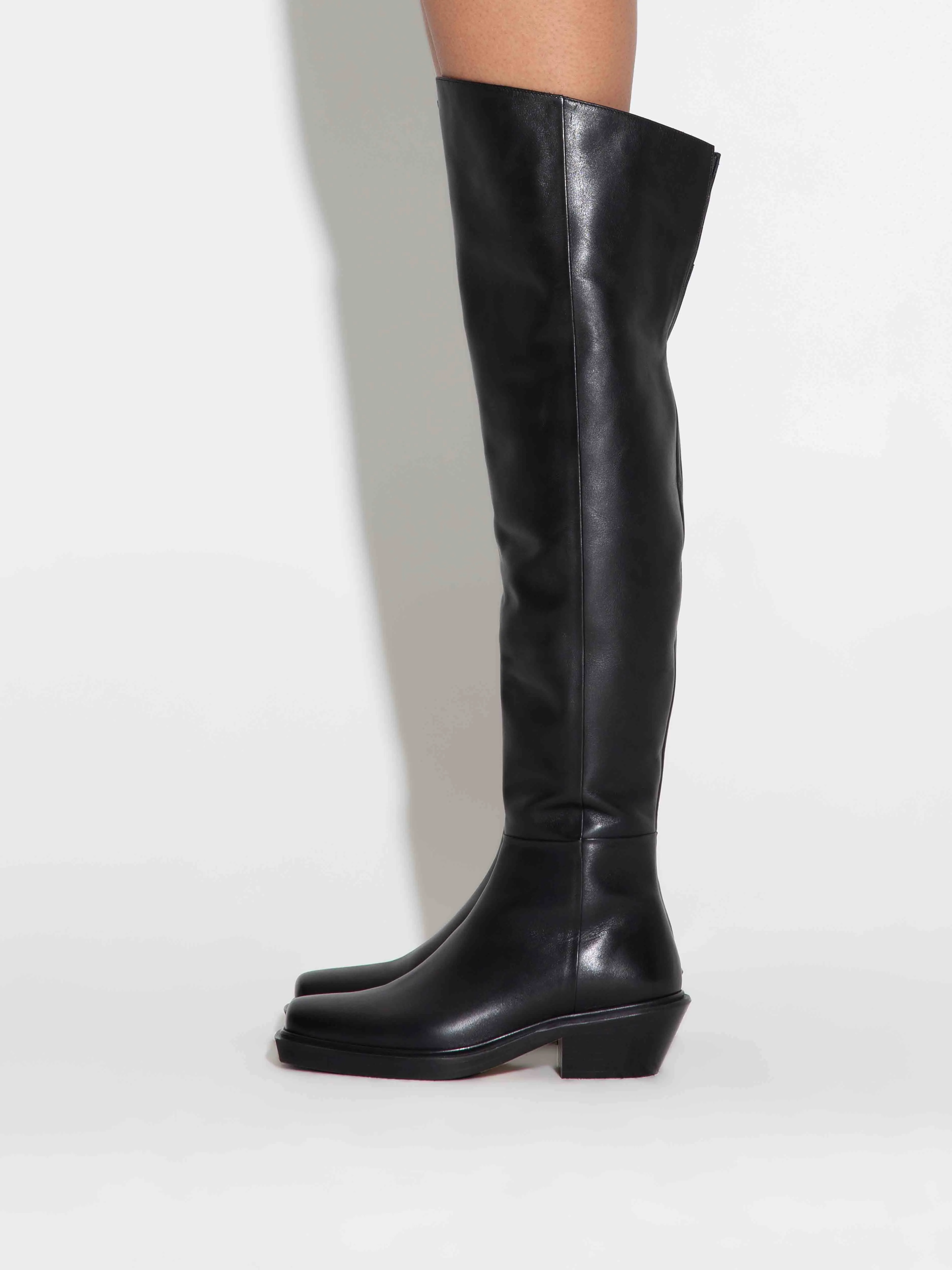 Wita Leather Biker Over-Knee Boots