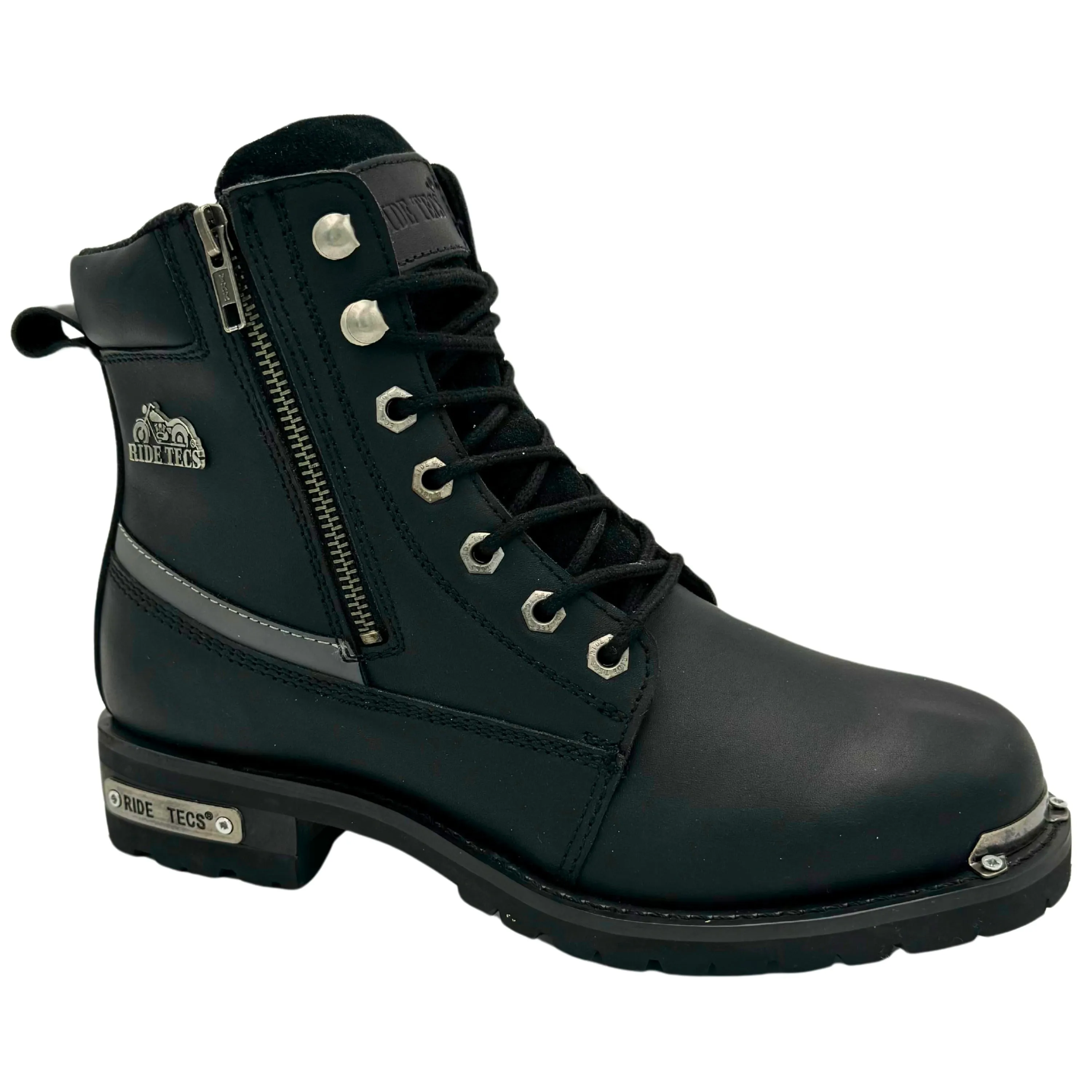 Womens 6' Reflective Double Zipper Biker Boot - 8787