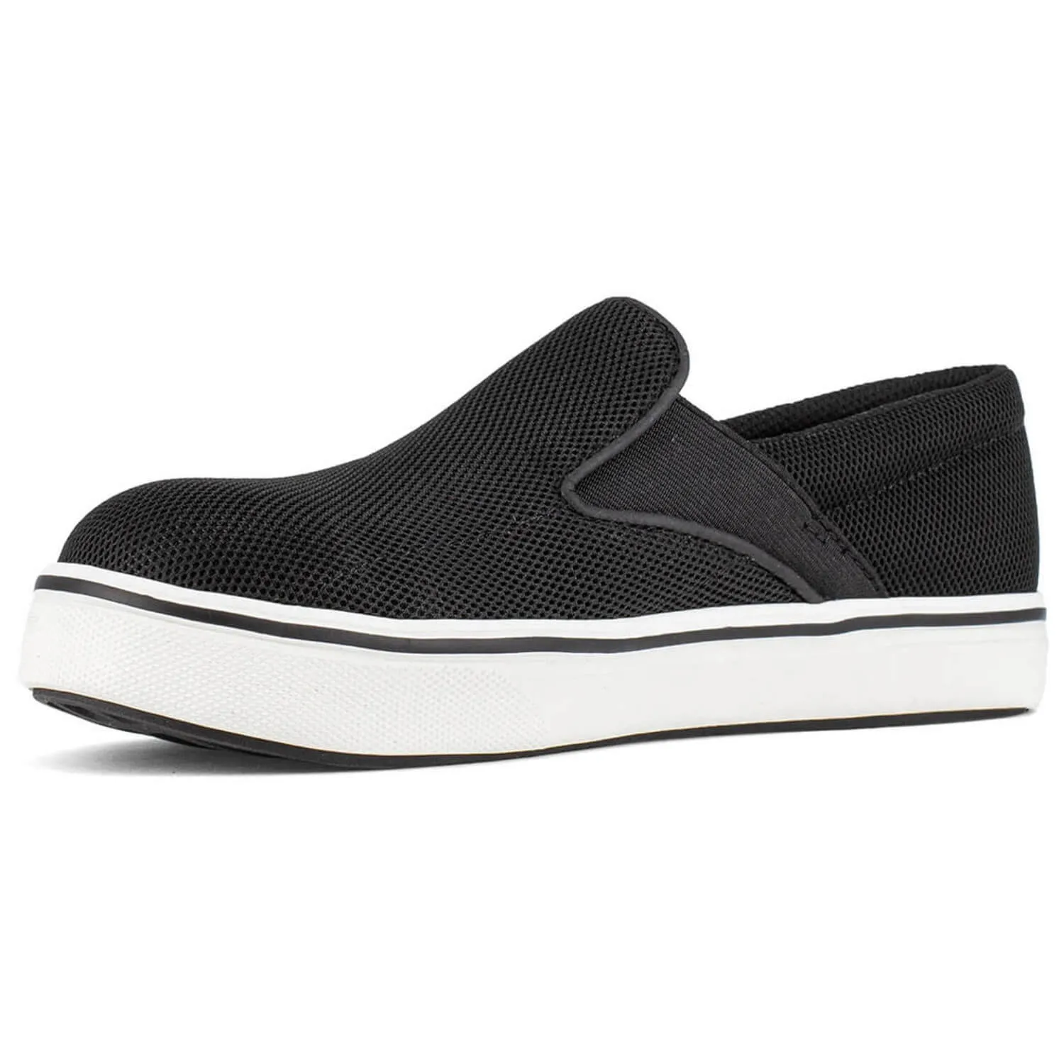 Women's Comfortie Steel-Toe Slip on Work Shoe Black/White