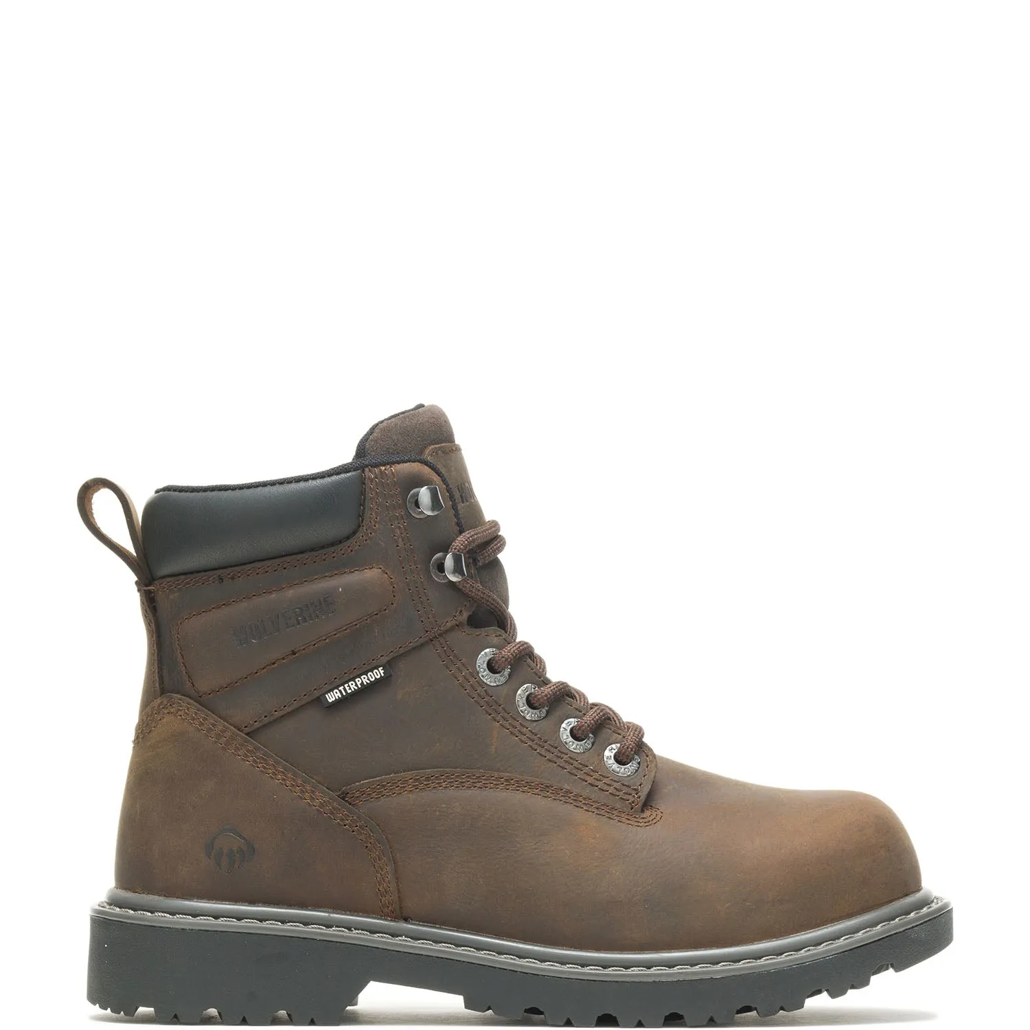 Women's Floorhand 6 Inch Steel-Toe Waterproof Work Boot Dark Brown