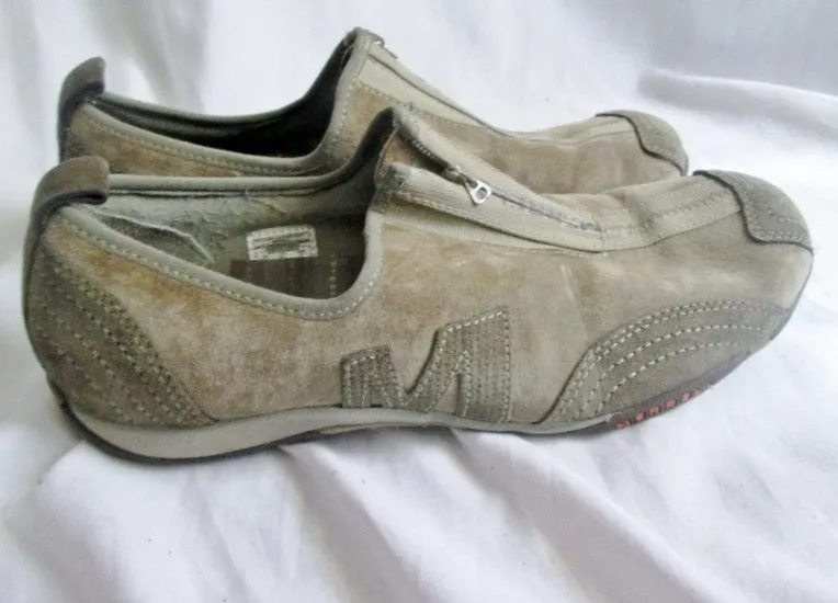 Womens MERRELL BARRADO SAGE Suede Leather Shoe 9 Walking Athletic Khaki