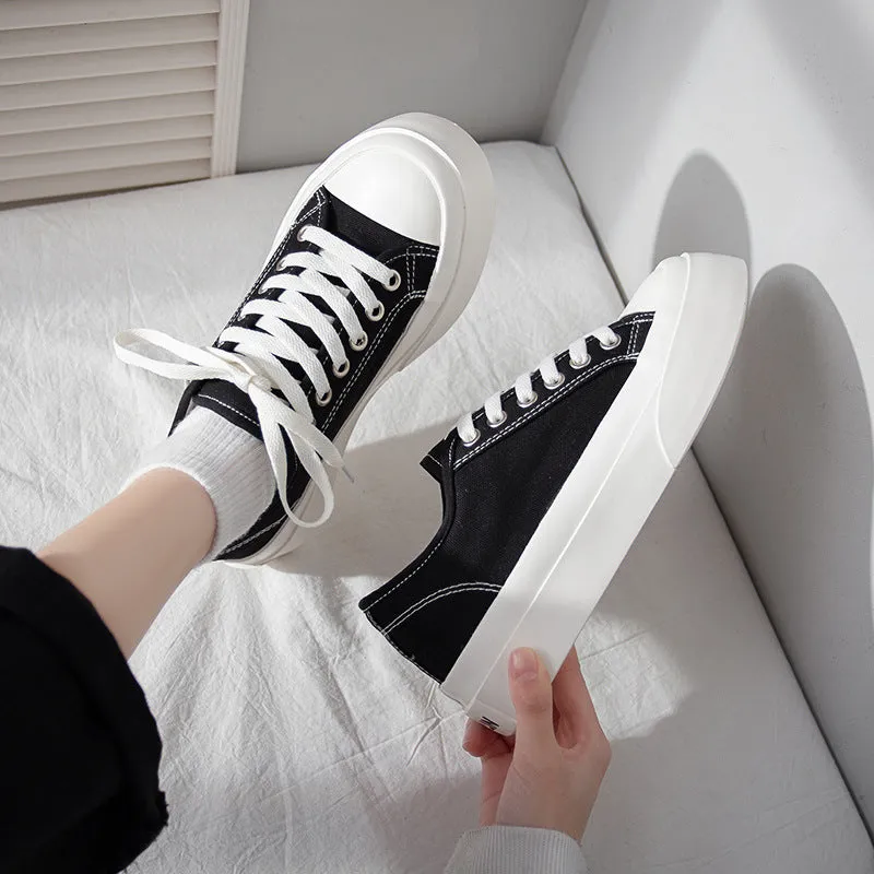 Women's Platform Height Increasing Trendy Big Canvas Shoes