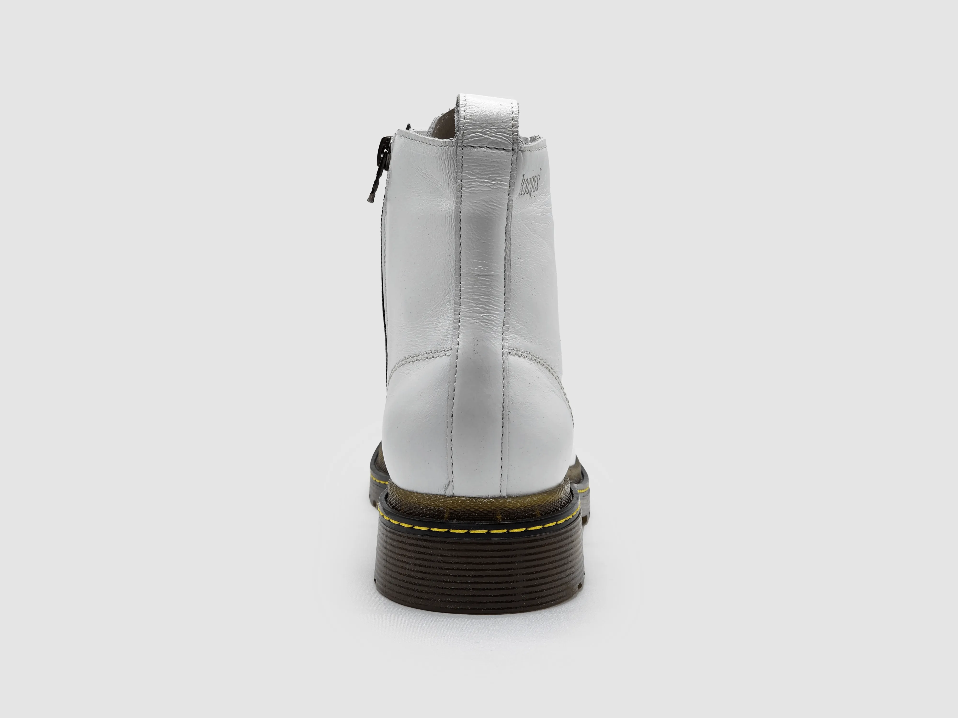 Women's Premium Leather Zip-Up Boots - White