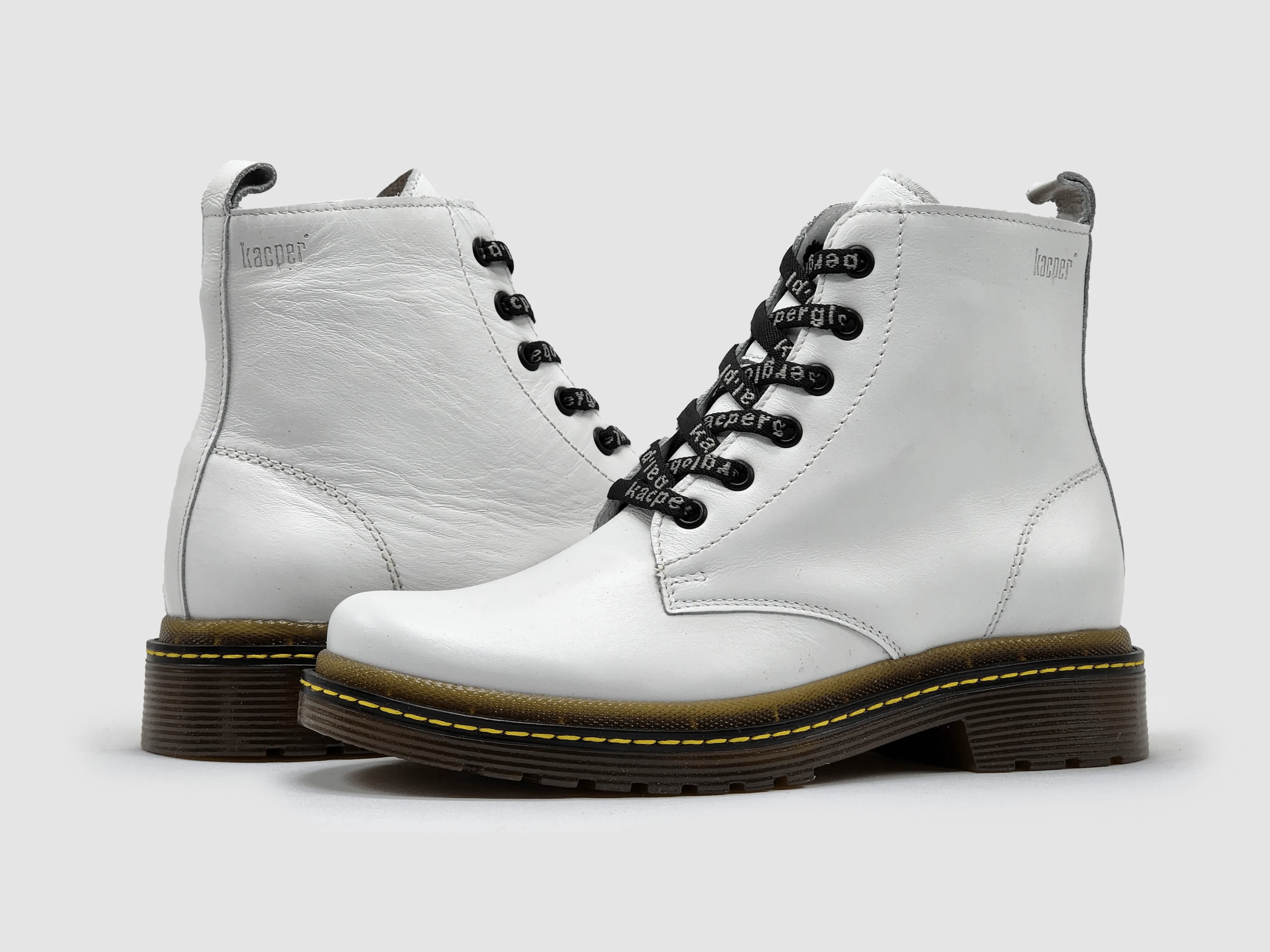 Women's Premium Leather Zip-Up Boots - White