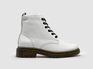 Women's Premium Leather Zip-Up Boots - White