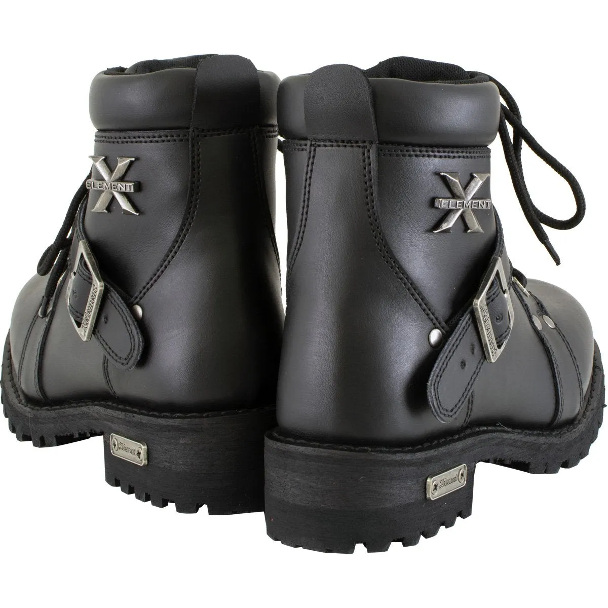 Xelement 2469 Women's Black Advanced Lace Up Motorcycle Biker Boots