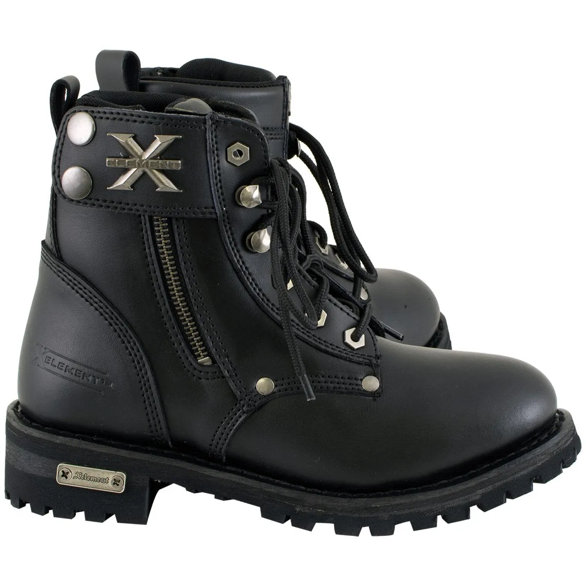 Xelement 2505 'Righteous' Women's Black Zipper Motorcycle Boots