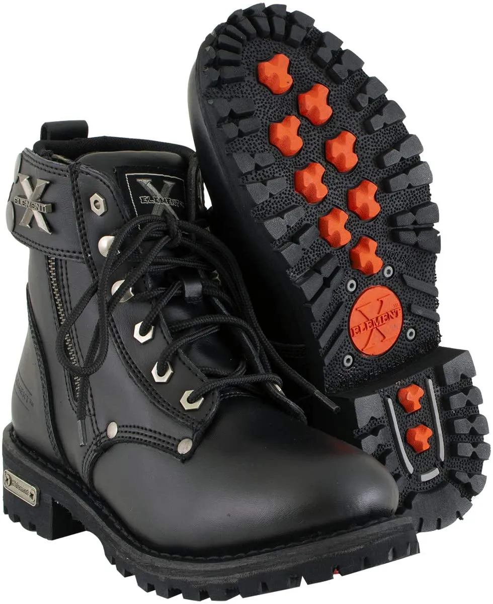 Xelement 2505 'Righteous' Women's Black Zipper Motorcycle Boots