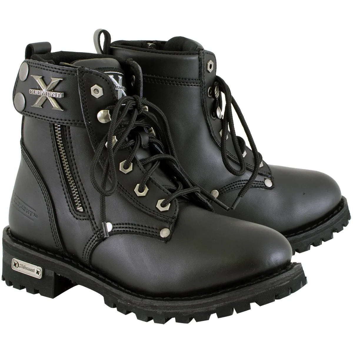 Xelement 2505 'Righteous' Women's Black Zipper Motorcycle Boots